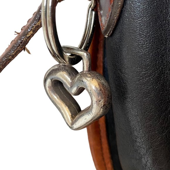 Brighton purse brown black crossbody purse heart charm - Picture 4 of 12